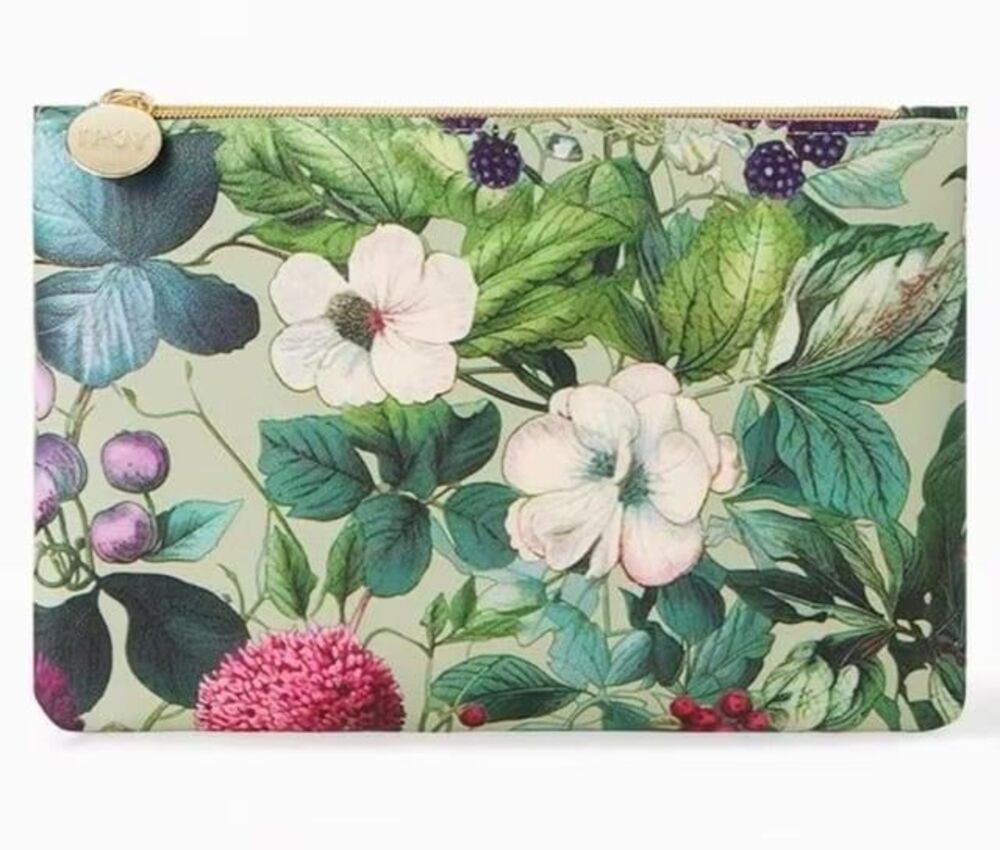Brand New Ipsy Glam Bag Pink Floral & Berry Cottagecore Makeup Accessory Bag